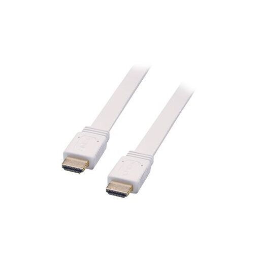 Lindy Premium HDMI Cable - 3m, Shielded, White, Flat