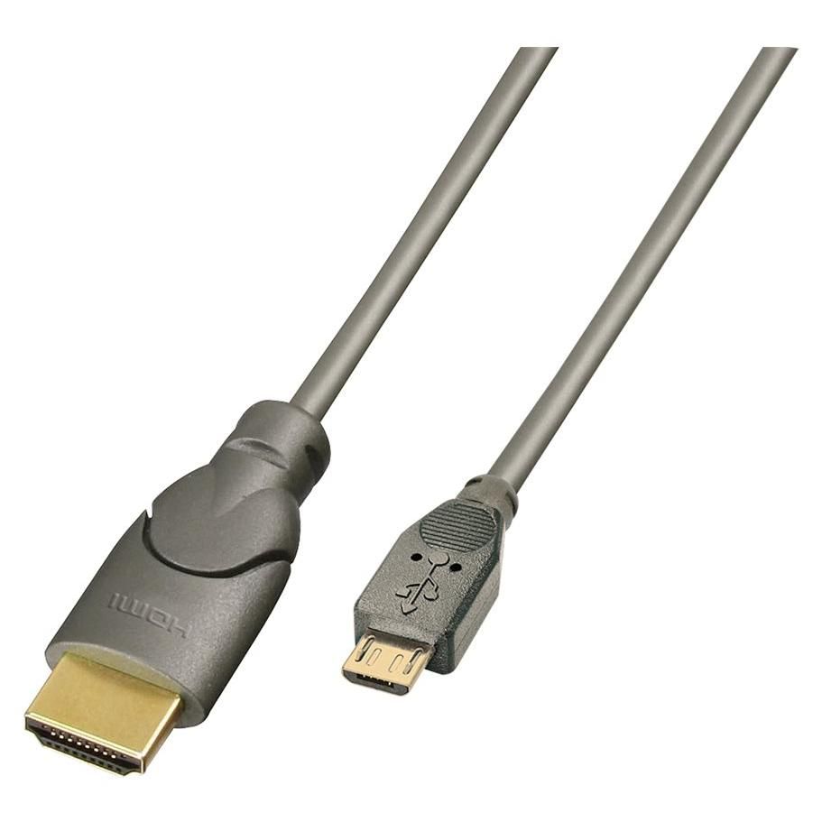 Lindy HDMI to MHL Cable - 2m - Armored - Charcoal