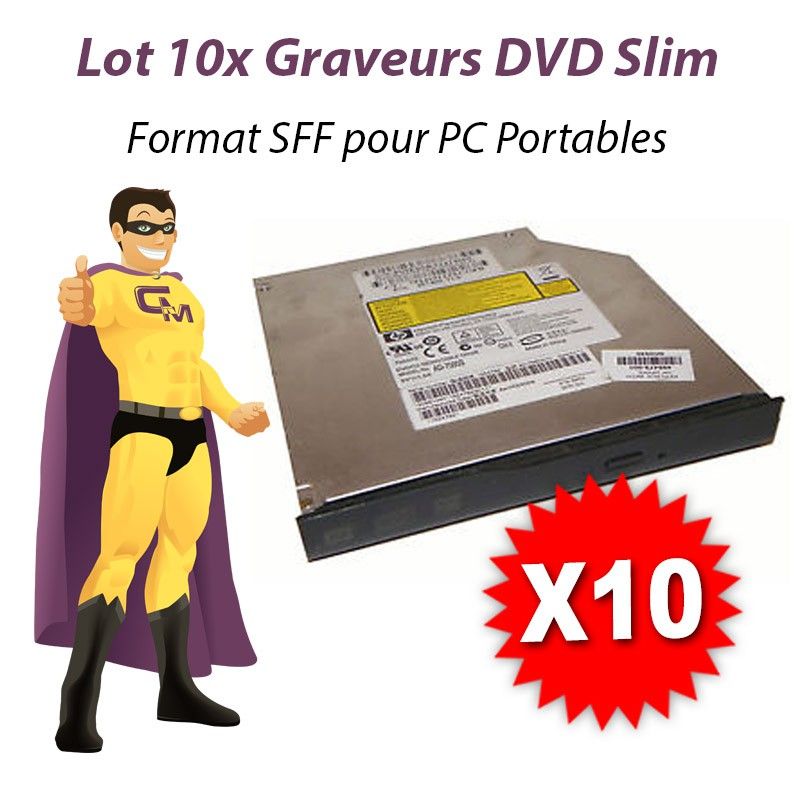 Grabadoras de DVD-RW delgadas de N.C. (SATA, paquete de 10)