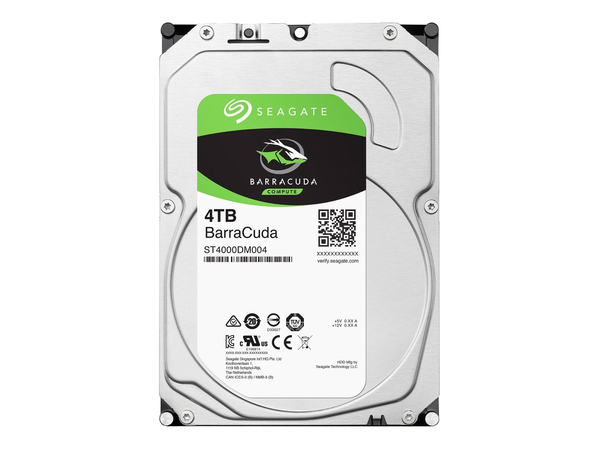 Seagate Barracuda 4TB Internal Hard Drive - 4000GB - 3.5" - SATA 6Gb/s - 5400 RPM - 256MB Buffer