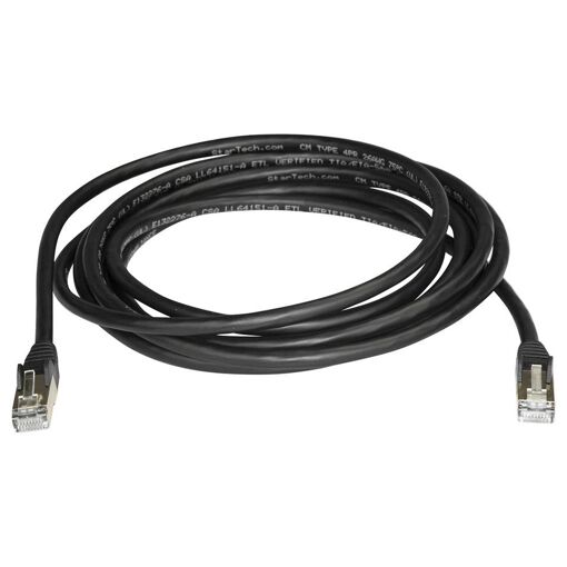 StarTech 3m CAT6A Ethernet Cable, 10GB Shielded Snagless RJ45 PoE Patch Cord, Black