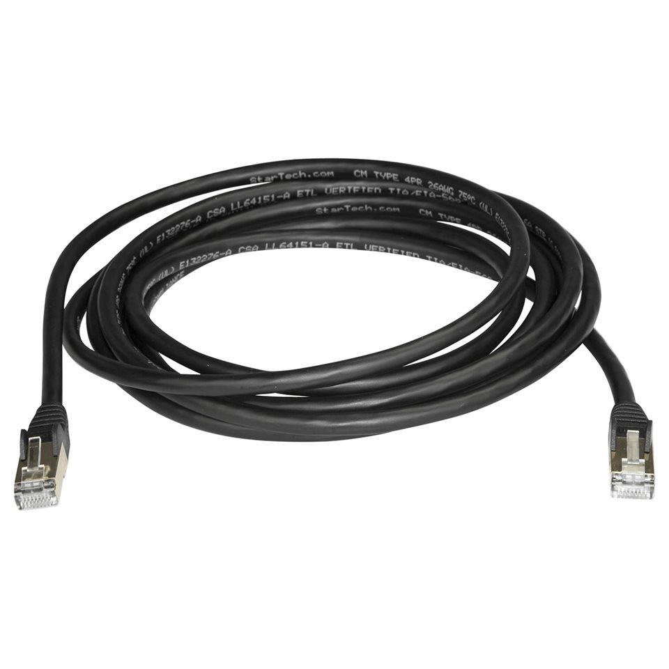 StarTech 3m CAT6A Ethernet Cable, 10GB Shielded Snagless RJ45 PoE Patch Cord, Black