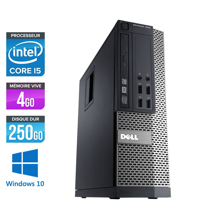 Dell Optiplex 790 SFF - Intel Core i5, 3.0GHz, 4GB RAM, 250GB HDD, DVD, Gigabit Ethernet, Windows 10 Pro