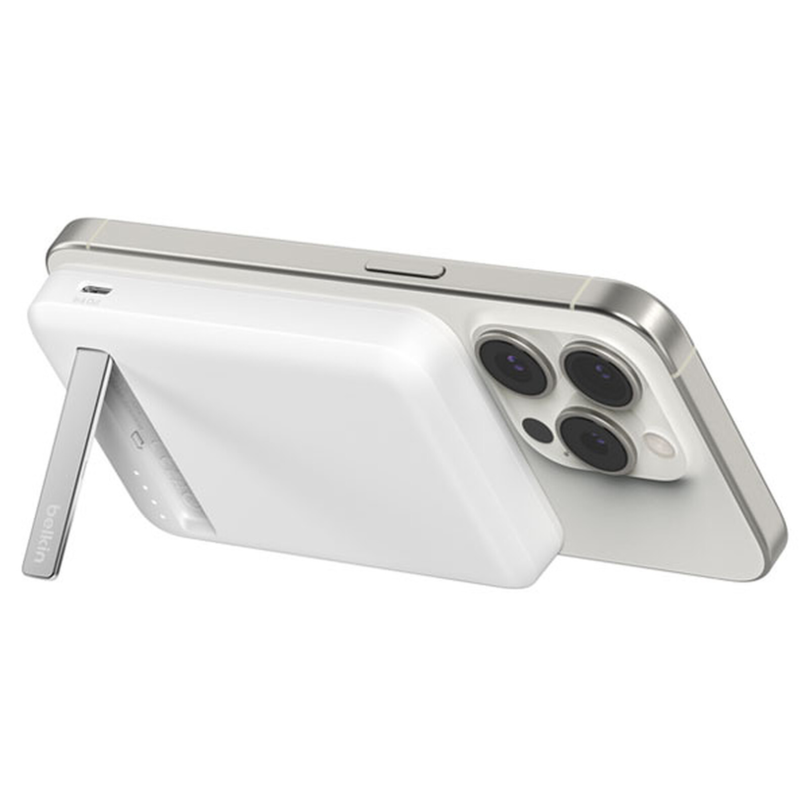 Belkin 8K Magnetic External Battery with Qi2 and Stand Function (White)