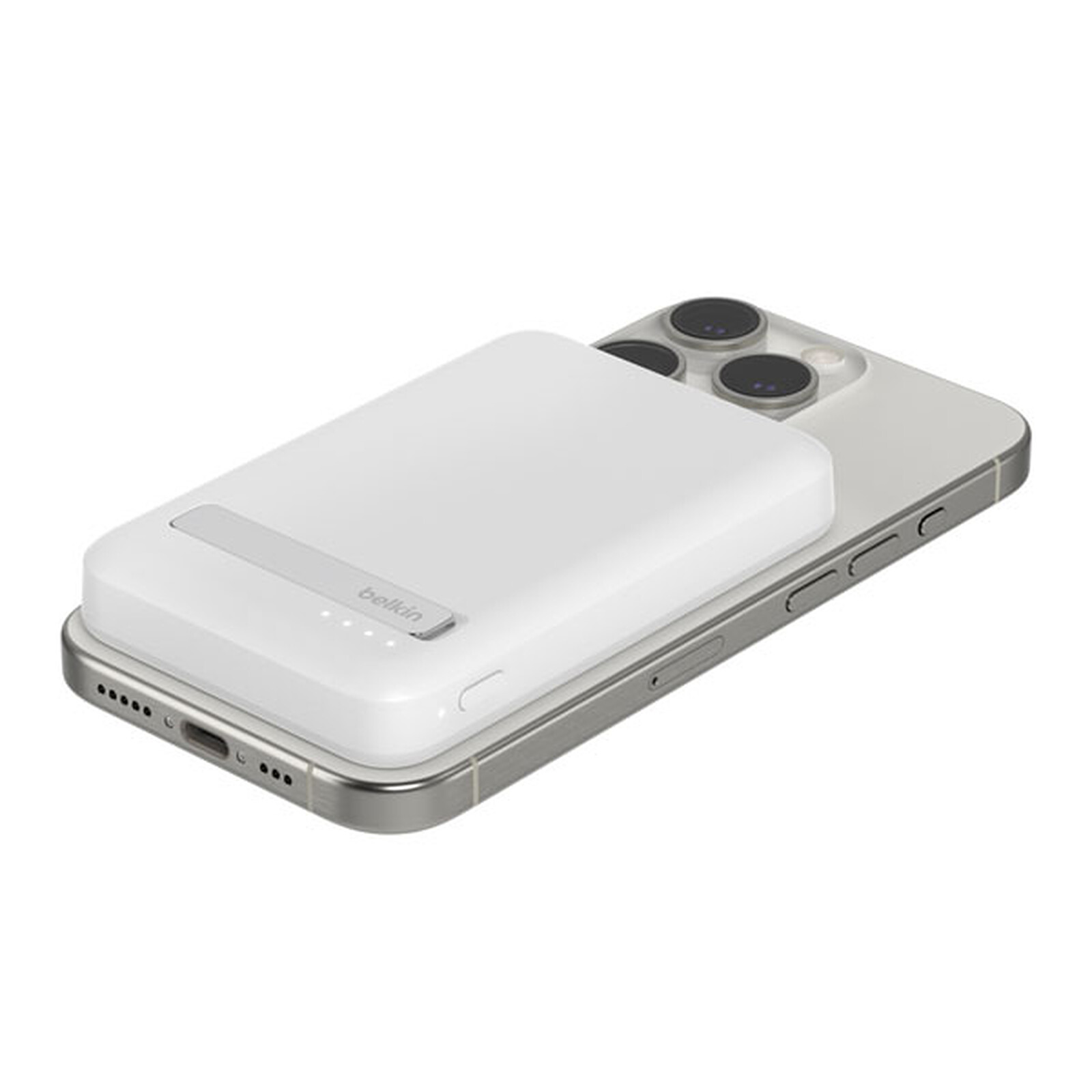 Belkin 8K Magnetic External Battery with Qi2 and Stand Function (White)