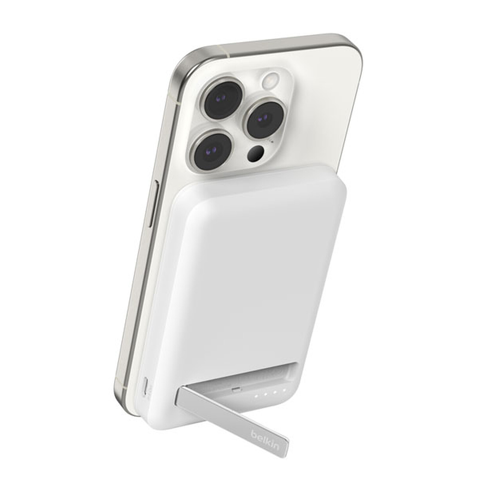 Belkin 8K Magnetic External Battery with Qi2 and Stand Function (White)