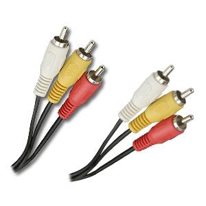 Connectland 3x RCA Male to 3x RCA Male Cable, 1.5m