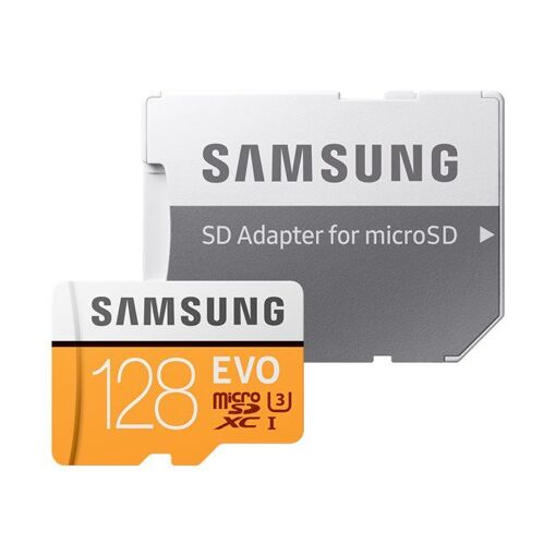 Carte mémoire Samsung EVO 128 Go (avec adaptateur microSD vers SD) - UHS-I U3 / Classe 10
