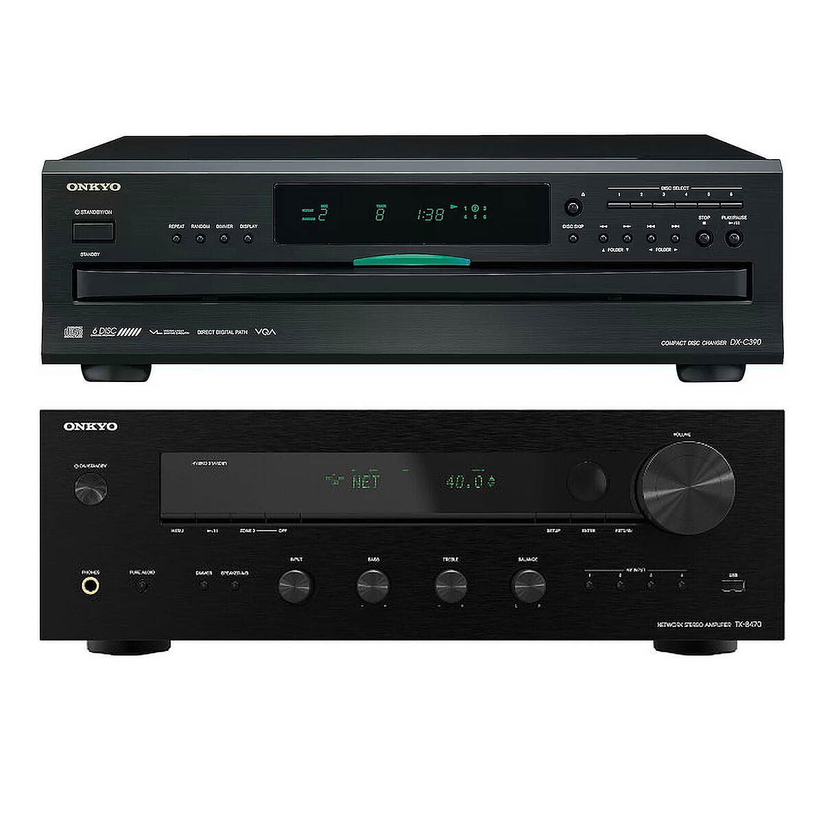 Onkyo TX-8470 + DX-C390 Noir