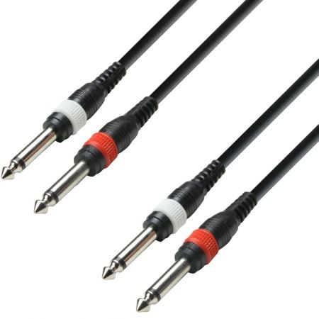 Adam Hall K3TPP0600 2x Mono 6.35mm Jack Cable - 6m