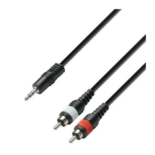 Adam Hall K3YWCC0300 Stereo Audio Cable 3.5mm Mini Jack to 2 x RCA Male - 3m