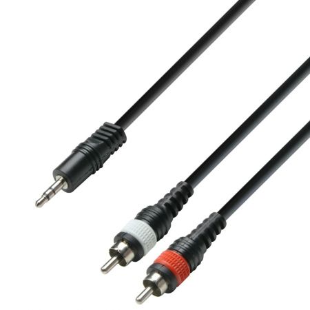 Adam Hall Mini-Jack 3.5mm Stereo to 2 x RCA Male Cable - 6m