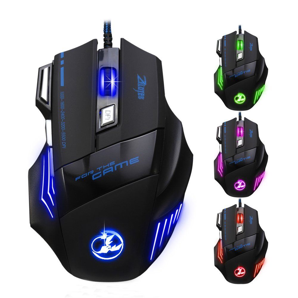 Souris de jeu filaire Gobro 5500 DPI LED optique
