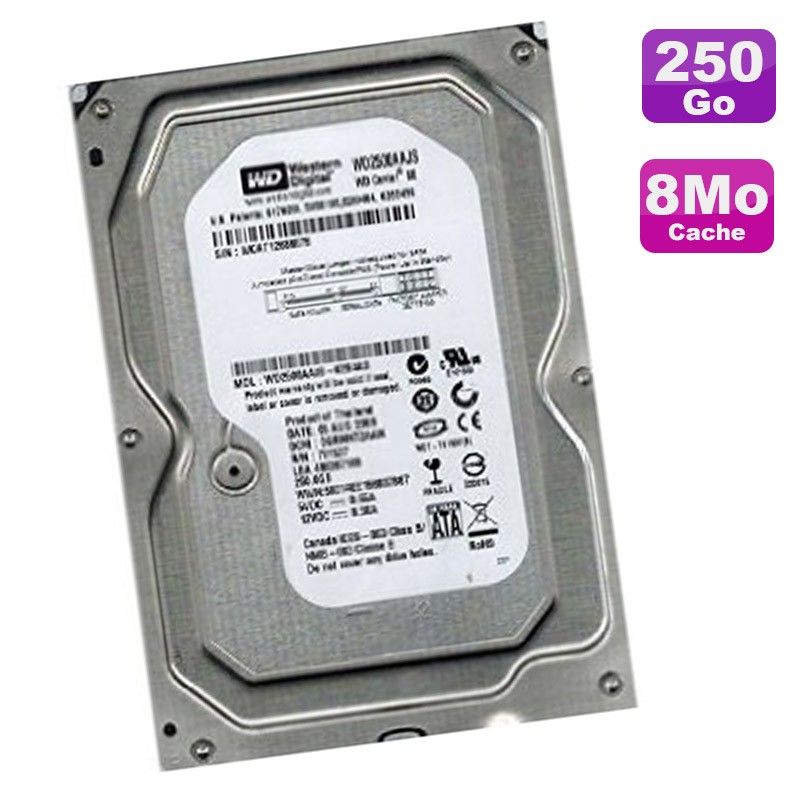 Disco duro interno Western Digital Caviar Blue 250 GB SATA de 3,5 pulgadas