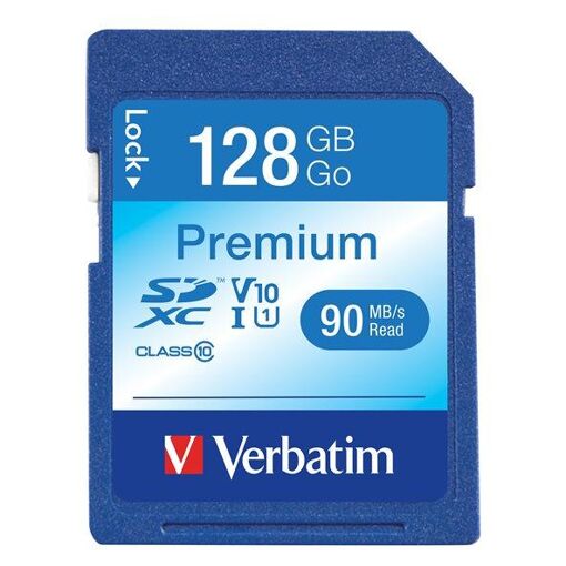 Verbatim Premium Flash Memory Card - 128GB - UHS Class 1/Class 10 - 600x - SDXC UHS-I
