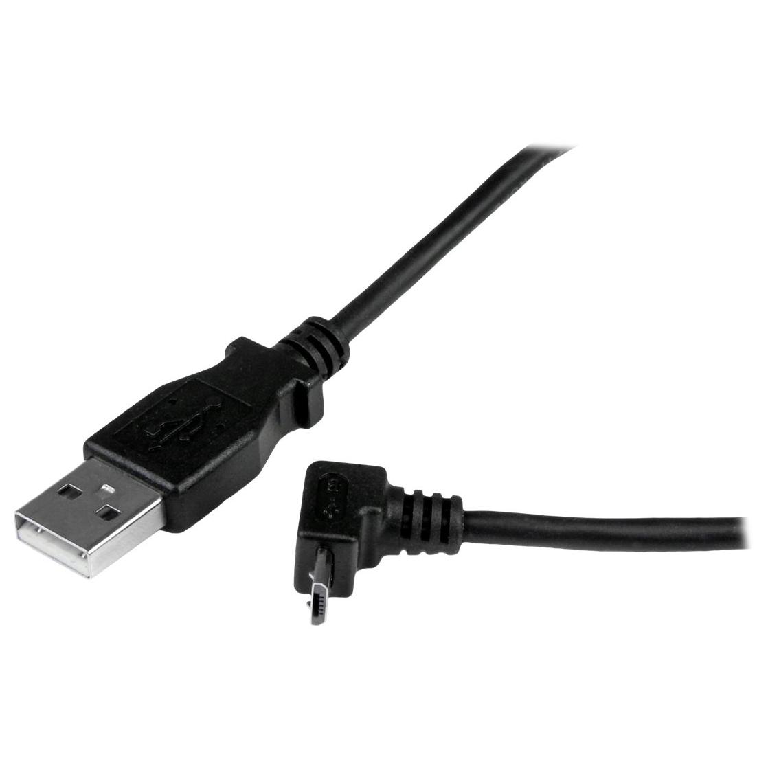 StarTech.com 2m Micro USB Cable - Right Angle 90° Upwards Micro B to USB A - Black