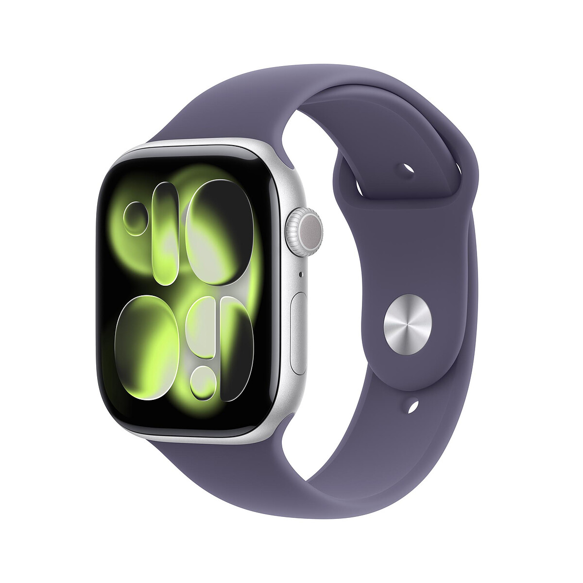 Apple Watch Series 11 GPS 46 mm Aluminium Argent Bracelet Sport Violet M/L