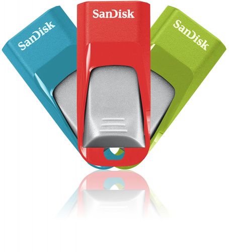 Pack de 3 clés USB 2.0 SanDisk Cruzer Blade 16 Go (Bleu, Vert, Rose)