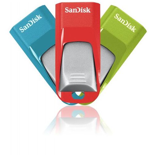 SanDisk Cruzer Blade 16GB USB 2.0 Key Pack (Blue, Green, Pink)