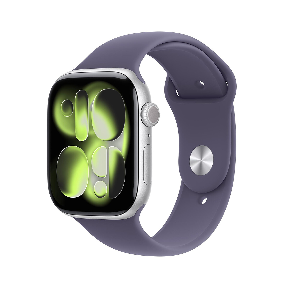 Apple Watch Series 11 GPS + Cellular 46 mm Aluminium Argent Bracelet Sport Violet S/M
