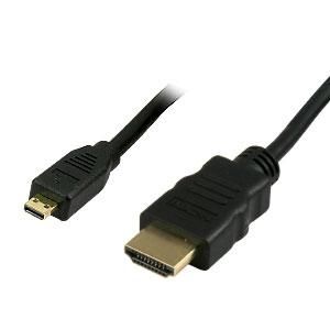 Câble HDMI SybaUSA - 19 broches Micro HDMI Type D mâle à HDMI mâle - 6 pieds Noir