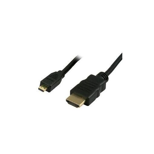 SybaUSA HDMI Cable - 19-Pin Micro HDMI Type D Male to HDMI Male - 6ft Black
