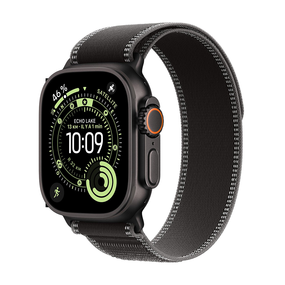 Apple Watch Ultra 3 GPS + Cellular 49 mm Titane Noir Boucle Trail Noir/Charbon M/L