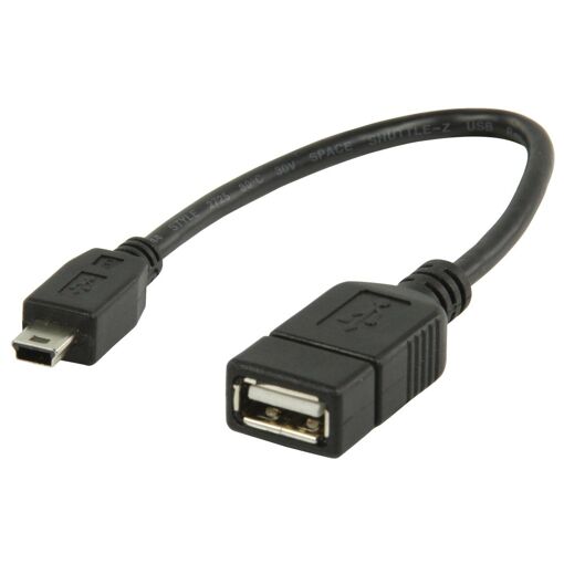 Câble USB Valueline 0,2 m USB A vers Mini-USB B Noir