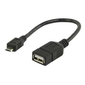Câble Valueline 0,2 m Micro-USB B vers USB A Noir