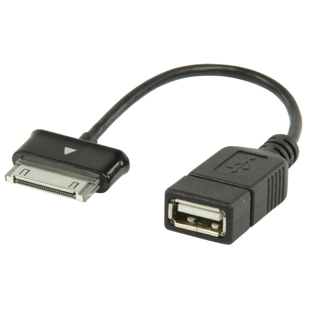 Valueline USB Cable, 0.2m, Black, Samsung 30-pin to USB A