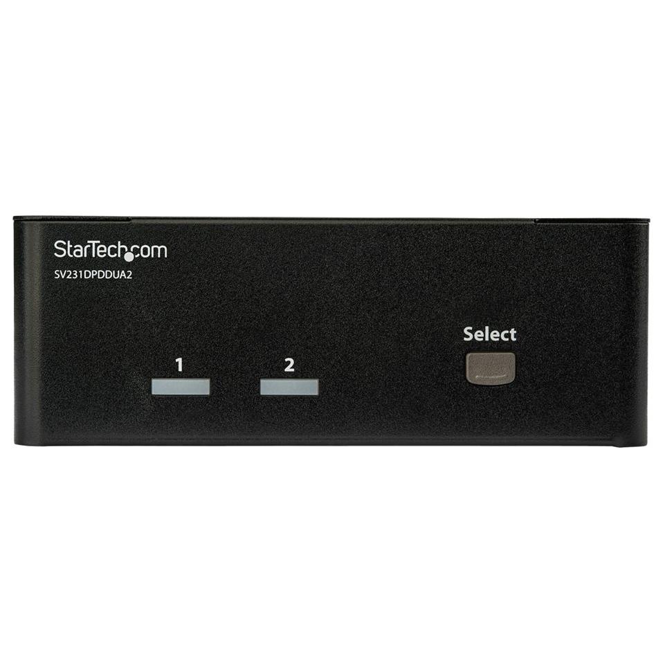 Conmutador StarTech.com KVM DisplayPort - 2 puertos para doble visualización, 4K 60 Hz (SV231DPDDUA2)
