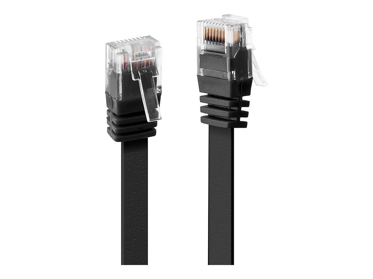 Cable Lindy Cat6 Plano, 3 m, Negro