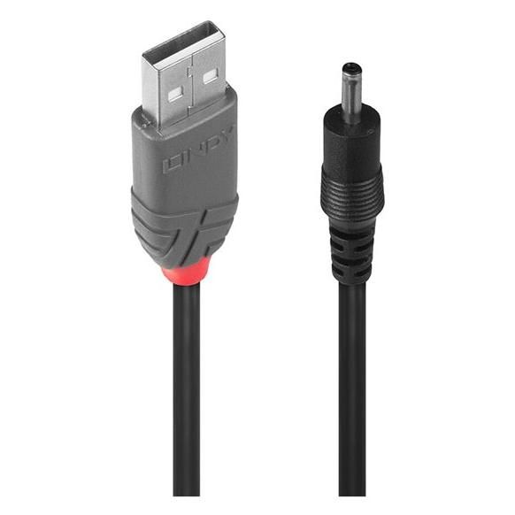 Lindy Power Cable - USB to DC Jack 3.5mm x 1.35mm Male - 1.5m - Black