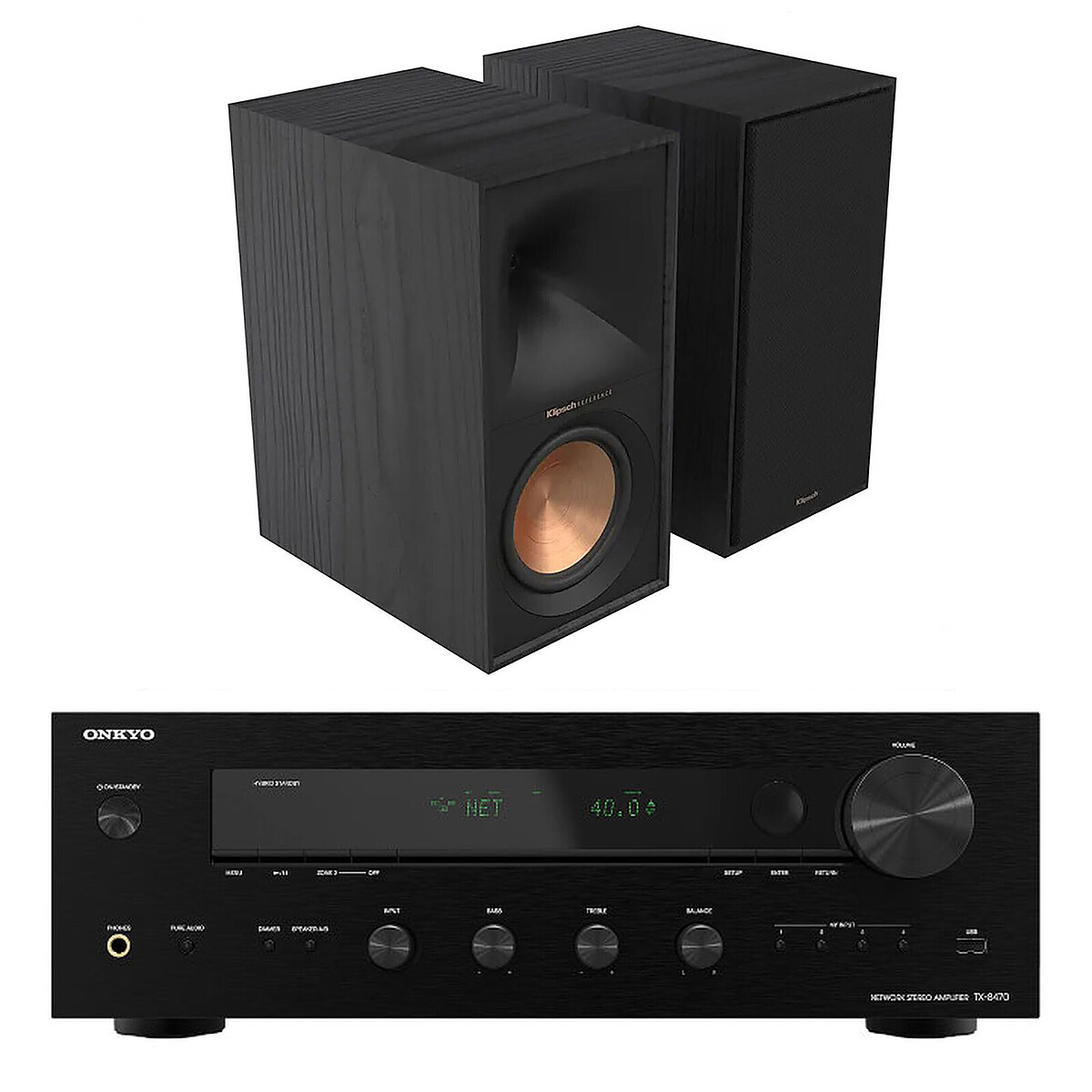 Onkyo TX-8470 Noir + Klipsch R-60M Noir