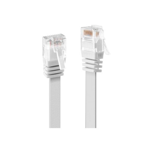 Câble Lindy RJ-45 vers RJ-45 - 3 m - UTP - CAT 6 - Moulé, plat - Blanc