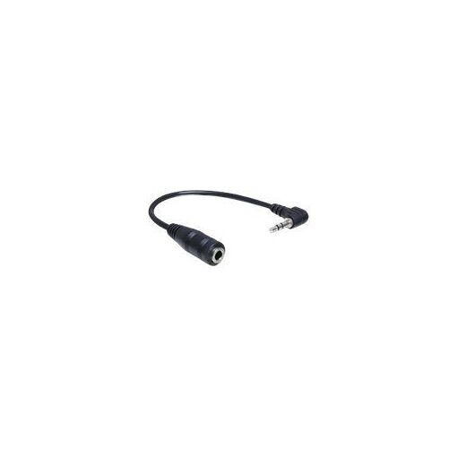 Adaptateur audio Delock - Connecteur stéréo masculin de 3,5 mm à jack stéréo féminin mini - Noir - 14 cm