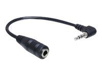 Adaptador de audio Delock - Adaptador de conector macho estéreo de 3,5 mm a conector hembra estéreo mini - Negro - 14 cm