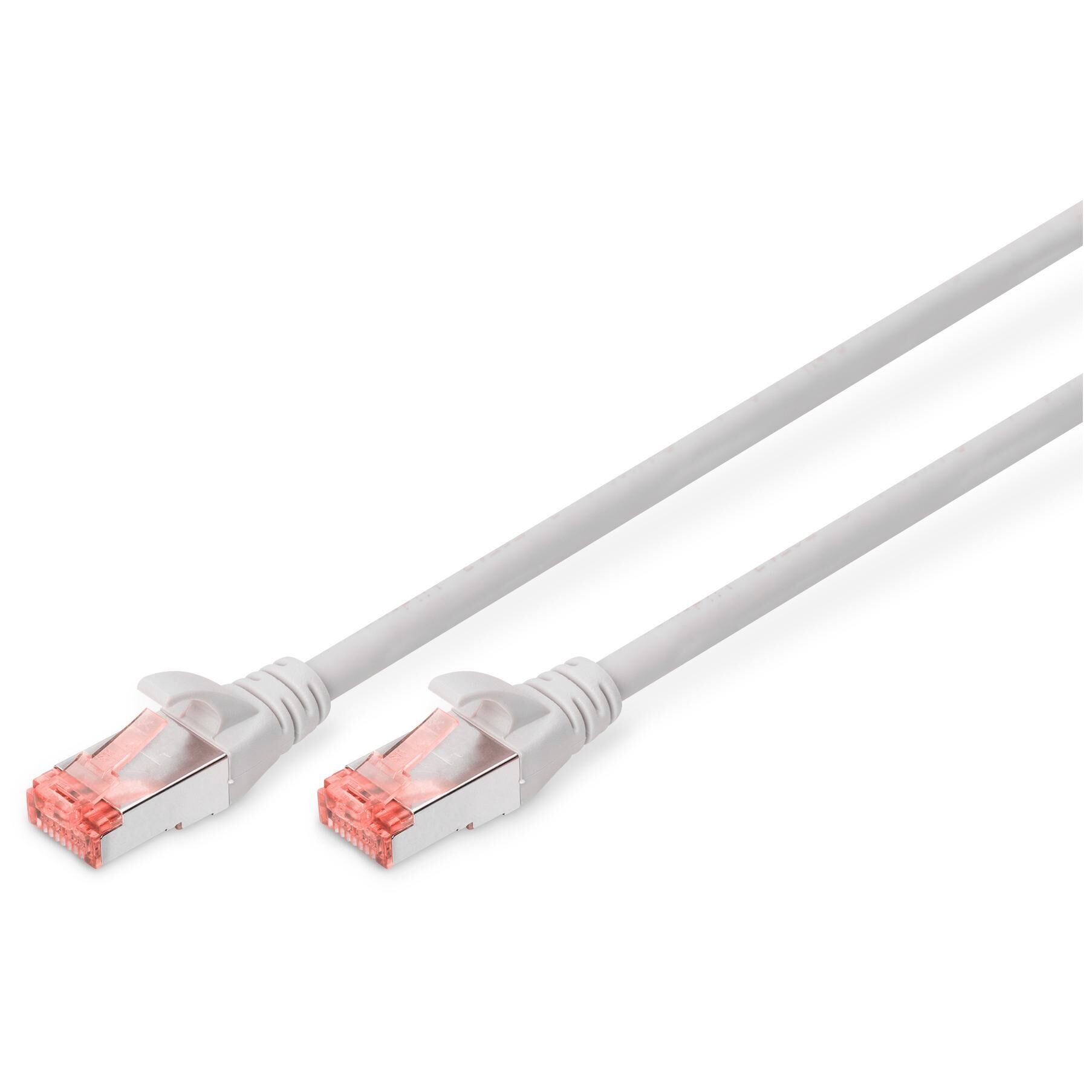 Digitus Professional - RJ-45 (M) to RJ-45 (M) Cable - SFTP - CAT 6 - Halogen-Free, Hook-Less - Grey