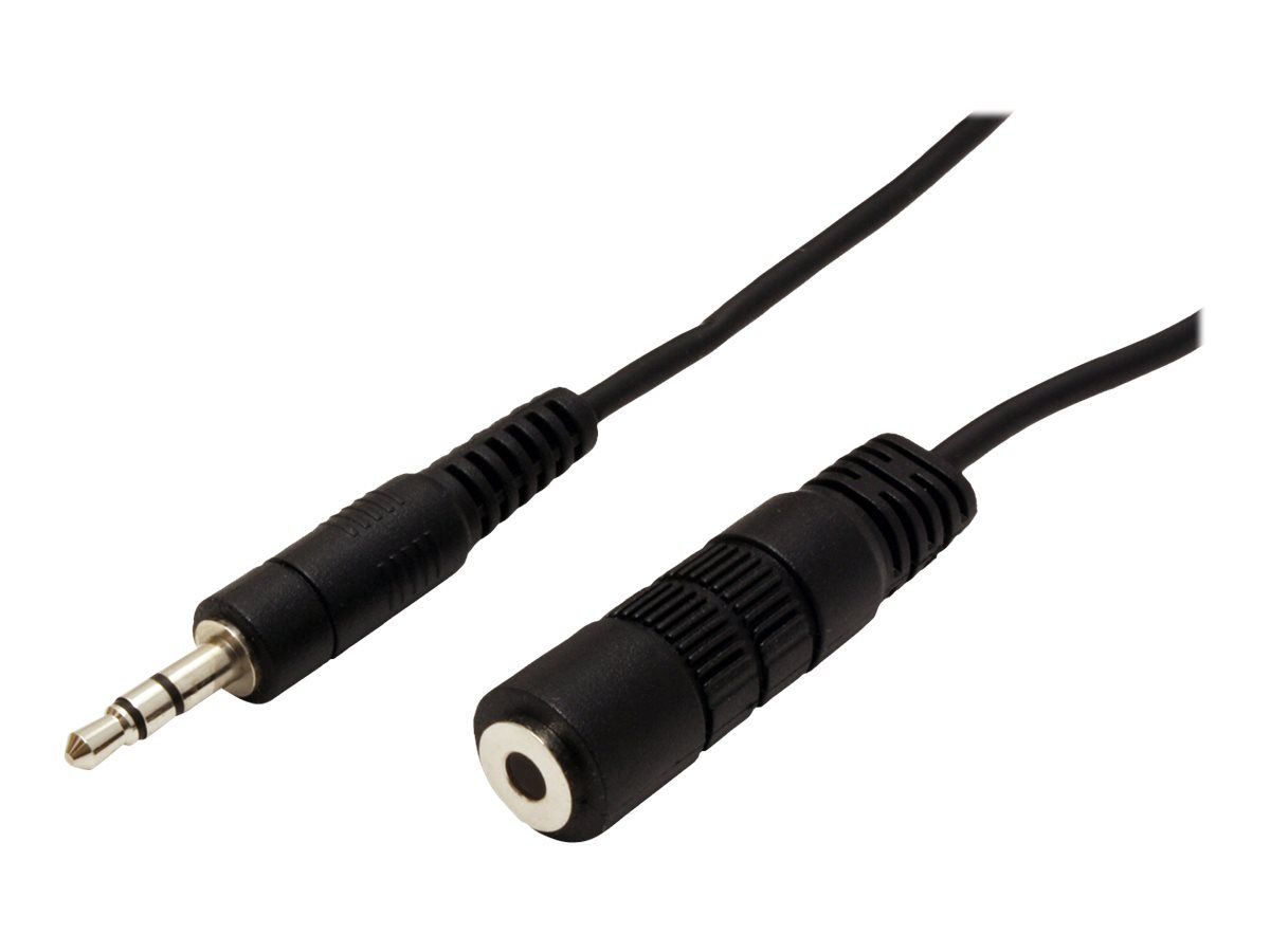 Secomp Audio Extension Cable - 3.5mm Stereo Male to Female - 10m - Shielded - Black