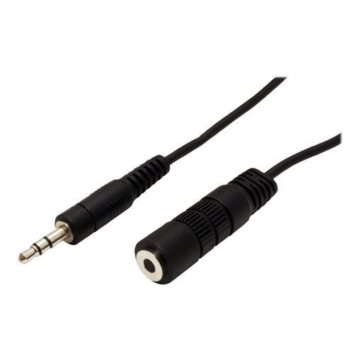 Secomp Audio Extension Cable - 3.5mm Stereo Male to Female - 10m - Shielded - Black