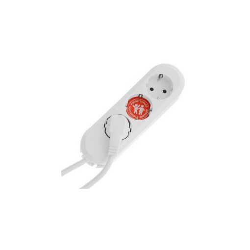 Bachmann SMART Interruptor de Circuito - 3 Conexiones de Salida (3 x Tipo F Alimentación) - Cable de 1,5 m - Blanco