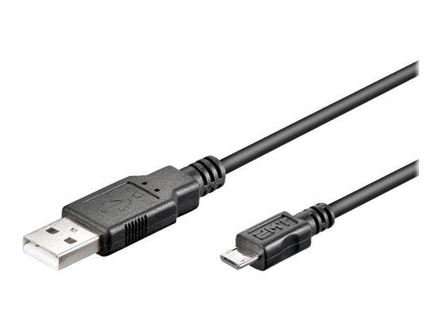 Wentronic USB Cable - Micro-USB B (M) to USB (M) - USB 2.0 - 15 cm - Black