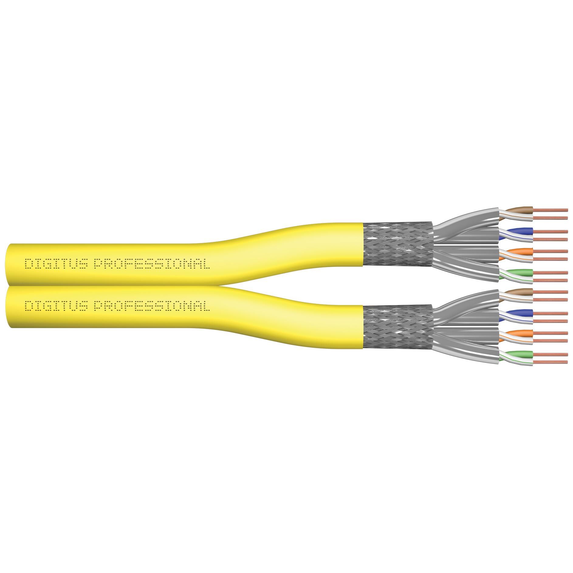 Câble Digitus Professionnel SFTP - Cat 7a, IEEE 802.5/IEEE 802.3, certifié PoE/PoE+, jaune