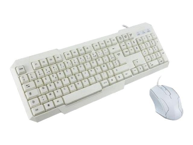 MCL Samar USB Keyboard and Mouse Set - AZERTY - White