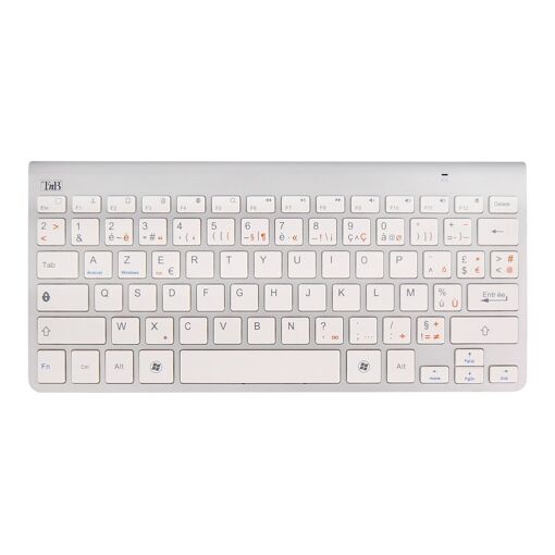 Clavier TNB sans fil Bluetooth argent et blanc