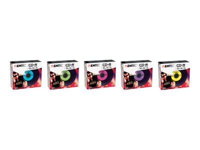 Dexxon Vinyl Look CD-R - 10 Pack, 700MB (80 min), 52x Speed, Assorted Colors