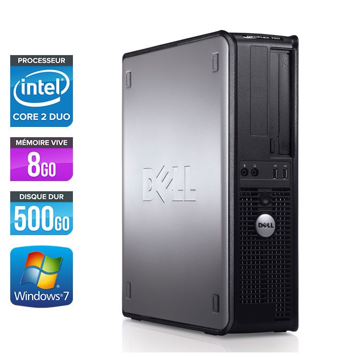 Dell Optiplex 780 Desktop - Intel Core 2 Duo E7500 / 2.93 GHz - 8GB RAM - 500GB HDD - DVD - Gigabit Ethernet - Windows 7 Professional