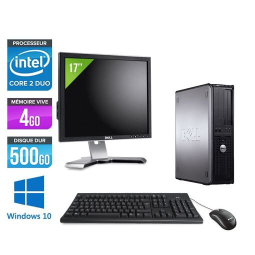 Dell Optiplex 780 Desktop PC + 17'' Monitor - Intel Core 2 Duo E7500 / 2.93 GHz - 4GB RAM - 500GB HDD - DVD - Gigabit Ethernet - Windows 10 Pro