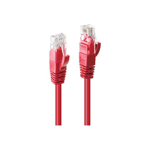 Cable Lindy RJ-45 moldeado CAT6, rojo