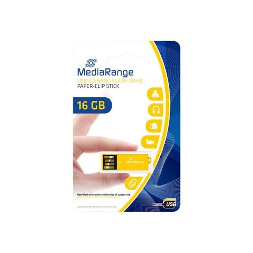 Unidad Flash USB 2.0 MediaRange Nano 16 GB Amarillo